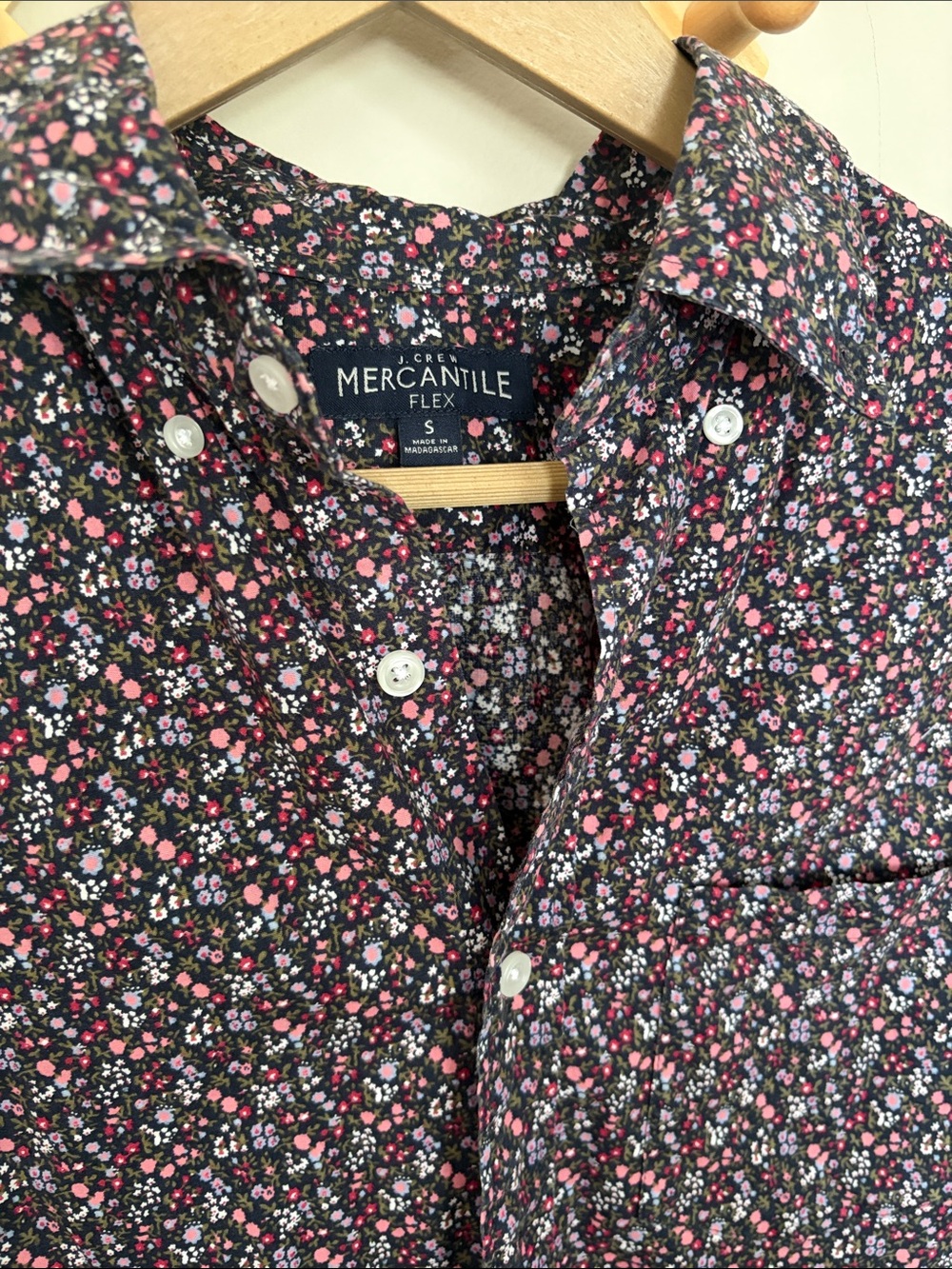 J.Crew Floral Long-Sleeve down shirt